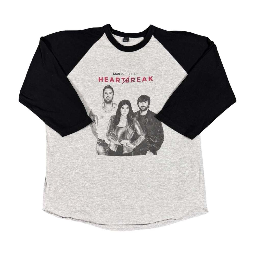Vintage Y2K Lady Antebellum Heartbreak Tour Raglan 3/4 Sleeve T-Shirt Size XXL